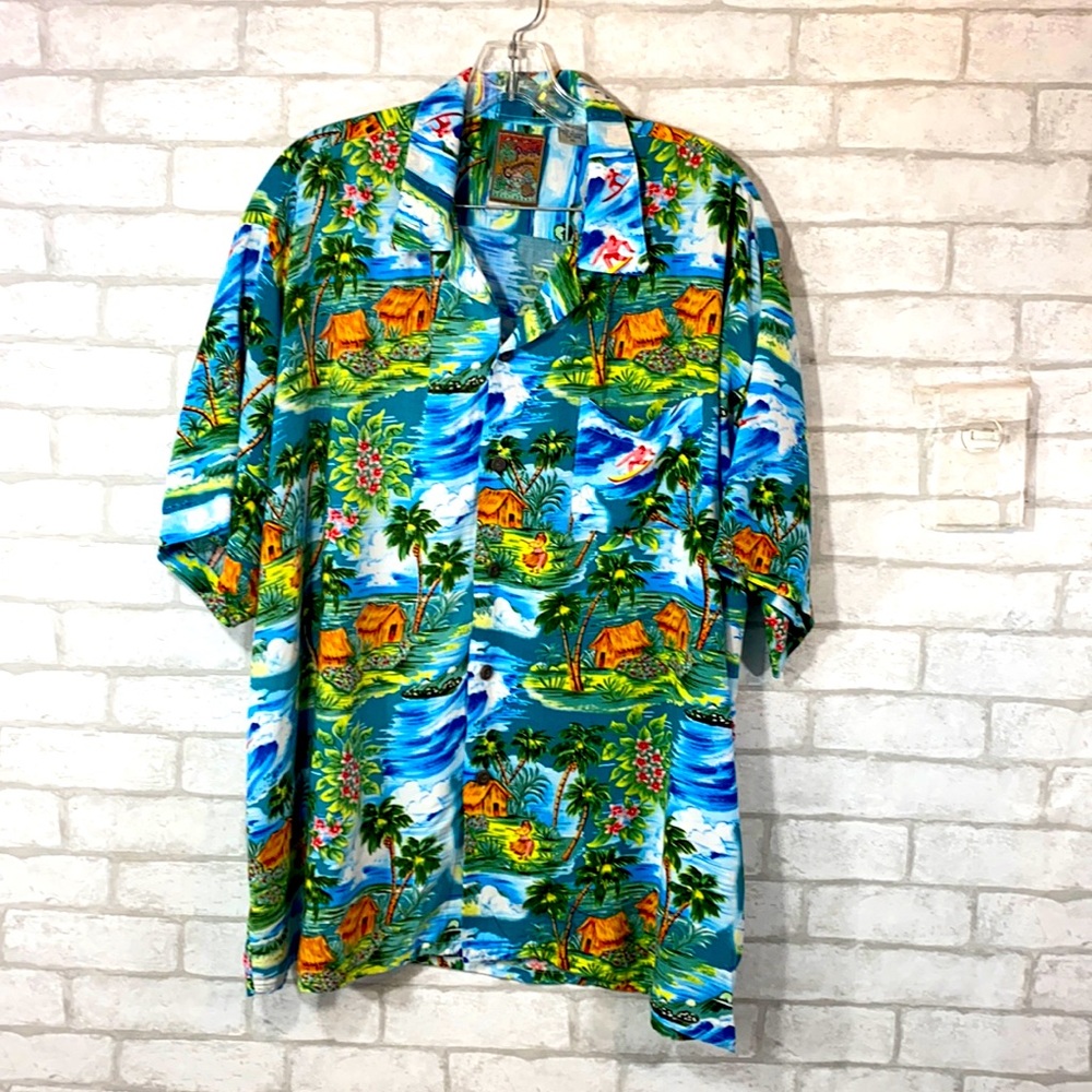 Pineapple Connection Tropical Button Down Shirt Xl - image 1